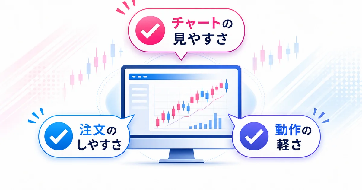 チャートの見やすさ・注文のしやすさ・動作の軽さの3つのポイント