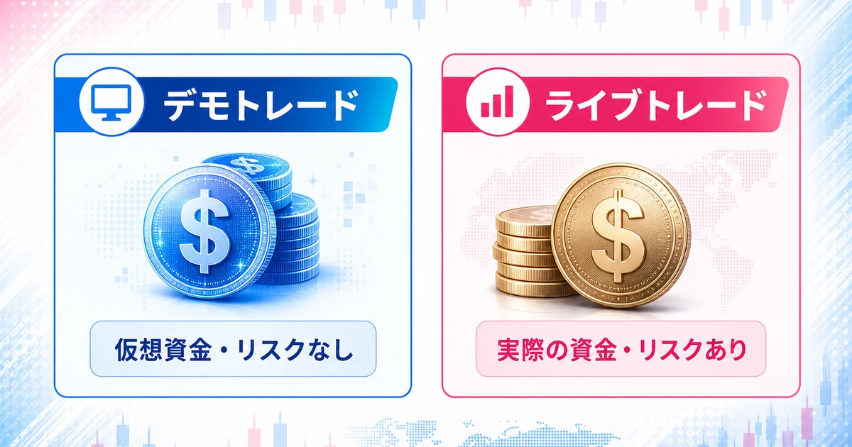 仮想資金でリスクがないデモトレードと実際の資金を使う本番取引の違い