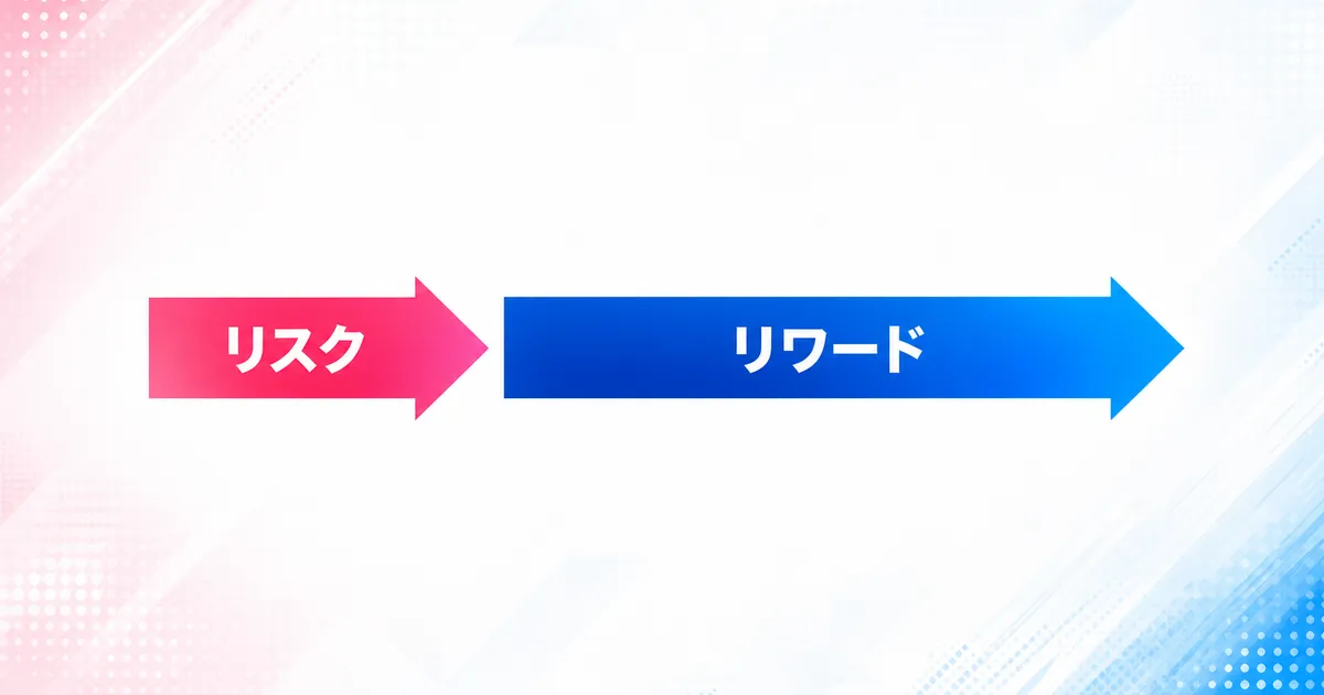 リスクとリワードの矢印の長さを比較する図