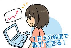 1日5分程度で取引出来る!